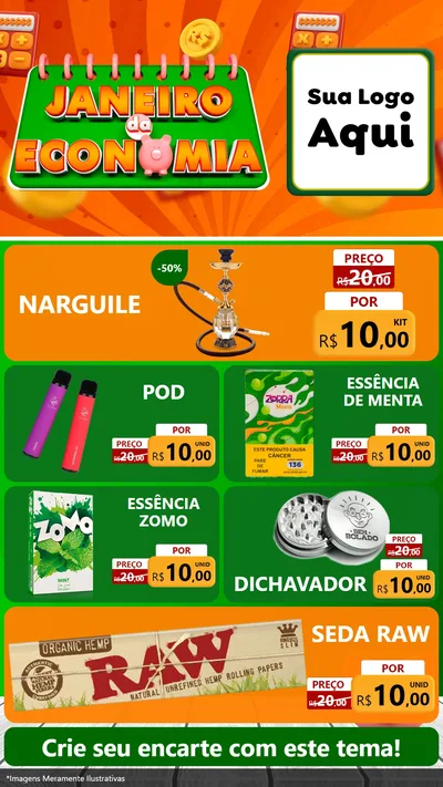 Modelo de TV para TV Vertical com o tema Janeiro da Economia para Tabacaria