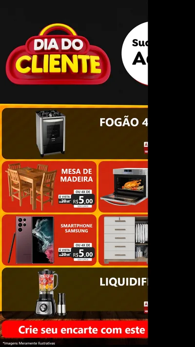 Modelo de TV para TV Vertical com o tema Dia do Cliente para Móveis e Eletro