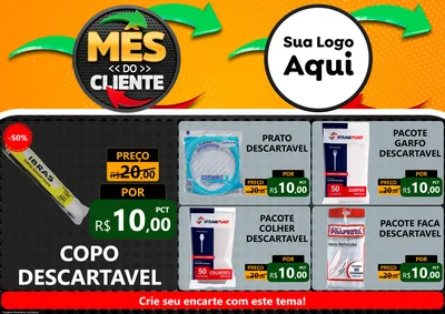 Modelo de Encarte para Encarte A4 Horizontal com o tema Mês do Cliente para Embalagens
