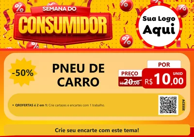 Modelo de Cartaz para Cartaz A4 Horizontal com o tema Semana do Consumidor para Auto peças