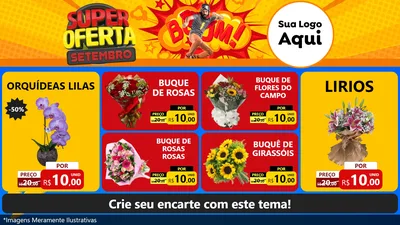 Modelo de TV para TV Horizontal com o tema Super Oferta Setembro para Floricultura e jardim