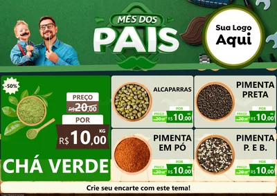 Modelo de Encarte para Encarte A4 Horizontal com o tema Mês dos Pais para Produtos Naturais