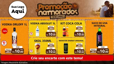 Modelo de TV para TV Horizontal com o tema Promoção Namorados para Distribuidora de bebidas