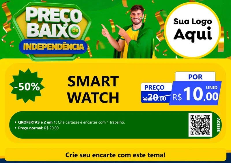 Modelo de Cartaz para Cartaz A4 Horizontal com o tema Preço Baixo de Independência para Informática