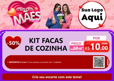 Modelo de Cartaz para Cartaz A4 Horizontal com o tema Mês Das Mães para Utilidades Domésticas