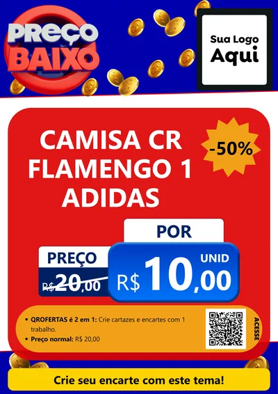 Modelo de Cartaz para Cartaz A4 Vertical com o tema Preço Baixo para Roupas e acessórios