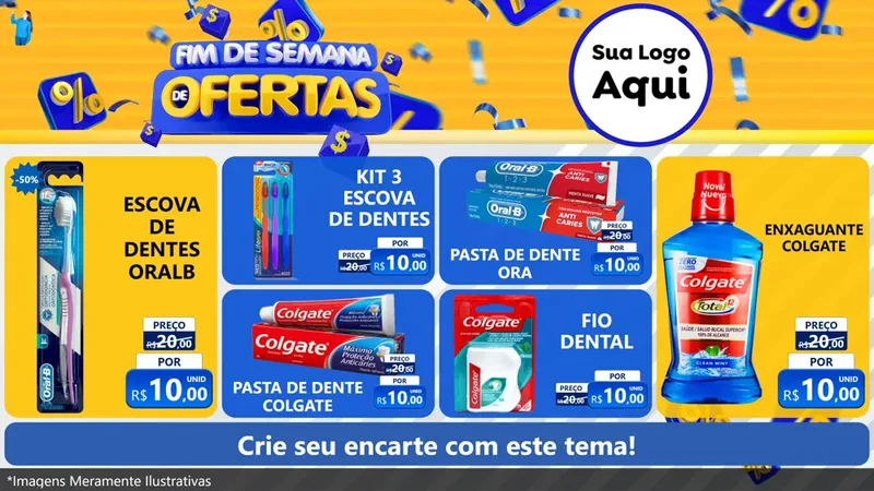 Modelo de TV para TV Horizontal com o tema Fim de Semana de Ofertas para Higiene Pessoal