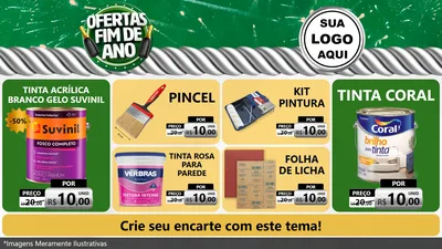 Modelo de TV para TV Horizontal com o tema Ofertas Fim de Ano para Tintas e Ferramentas