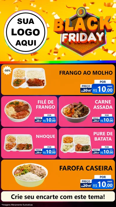 Modelo de TV para TV Vertical com o tema Black Friday para Restaurante