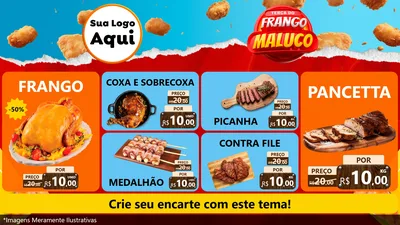 Modelo de TV para TV Horizontal com o tema Terça do Frango Maluco para Assados