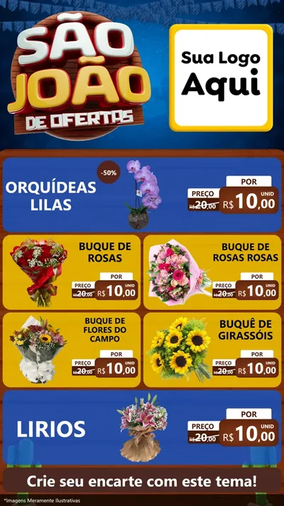 Modelo de TV para TV Vertical com o tema São João Ofertas Imbatíveis! - Junina para Floricultura e jardim