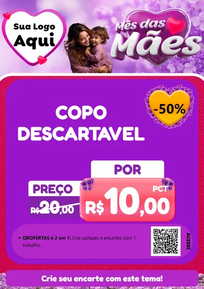 Modelo de Cartaz para Cartaz A4 Vertical com o tema Mês das Mães para Embalagens