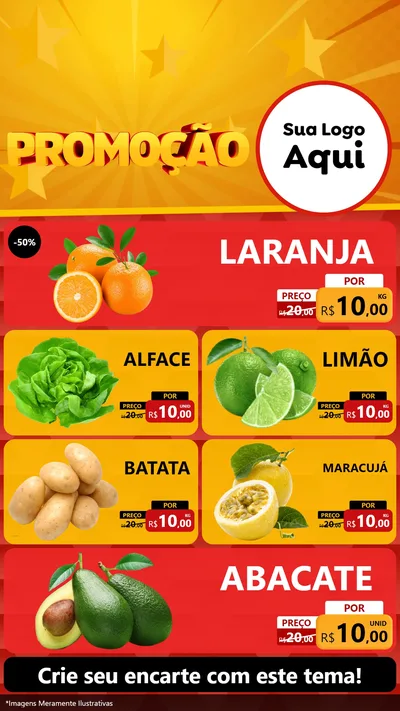 Modelo de TV para TV Vertical com o tema Promoção para Hortifrúti