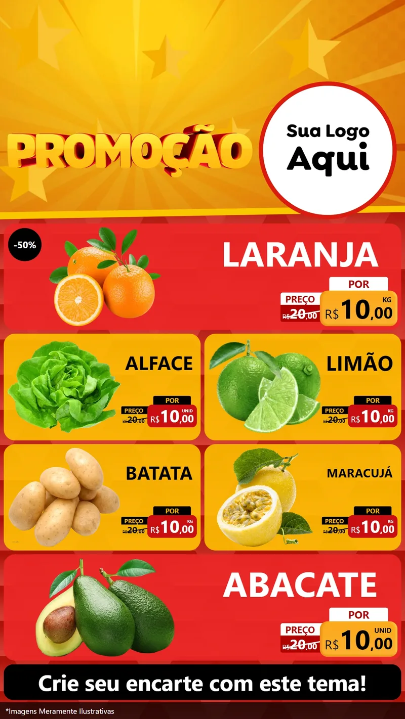 Modelo de TV para TV Vertical com o tema Promoção para Hortifrúti