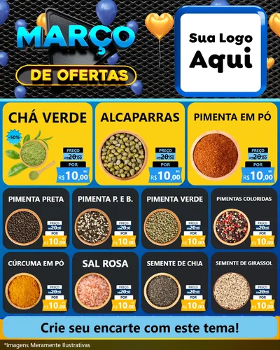 Modelo de Rede Social para Feed Instagram com o tema Março de Ofertas para Produtos Naturais