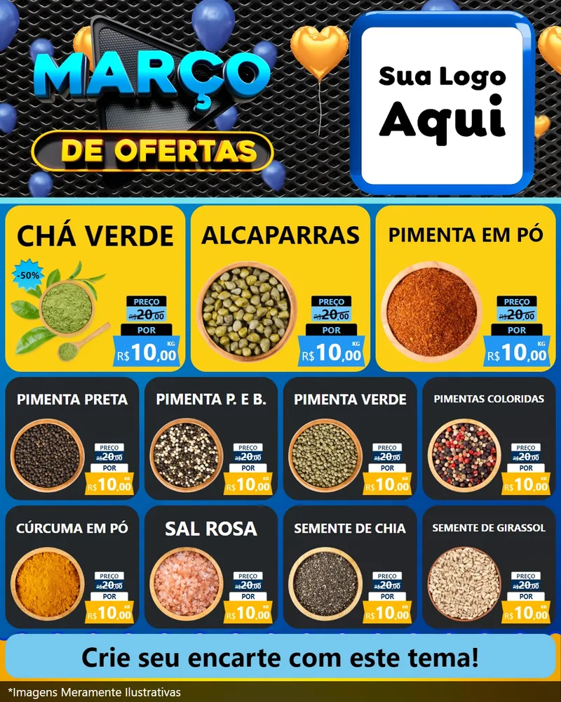 Modelo de Rede Social para Feed Instagram com o tema Março de Ofertas para Produtos Naturais