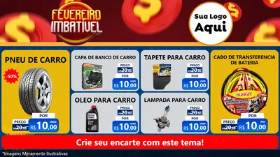 Modelo de TV para TV Horizontal com o tema Fevereiro Imbatível para Auto peças