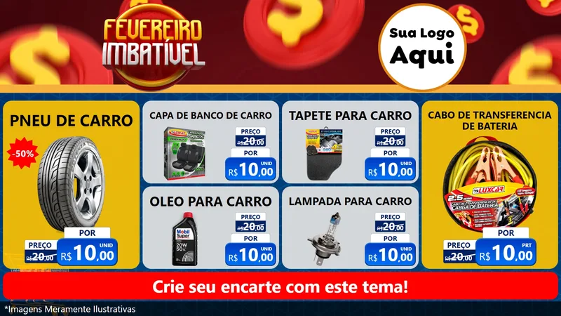 Modelo de TV para TV Horizontal com o tema Fevereiro Imbatível para Auto peças