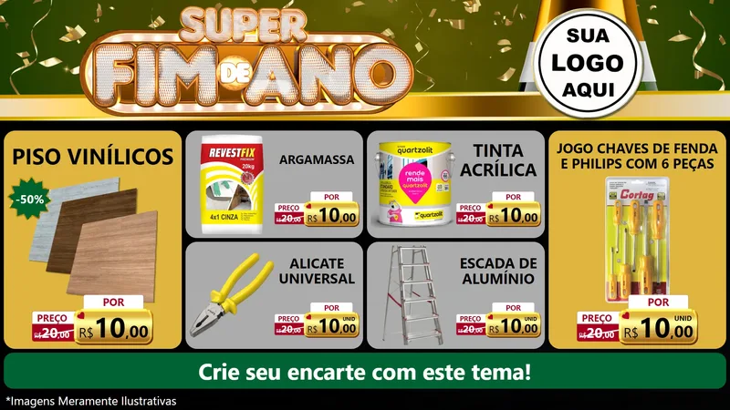 Modelo de TV para TV Horizontal com o tema Super Fim de Ano para Material para Construção