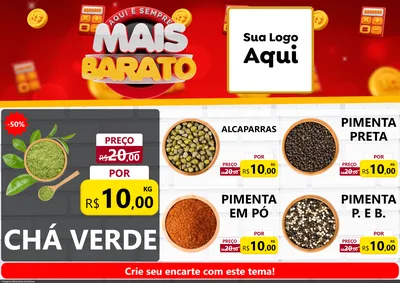 Modelo de Encarte para Encarte A4 Horizontal com o tema Mais Barato para Produtos Naturais