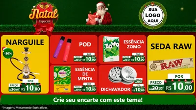 Modelo de TV para TV Horizontal com o tema Natal Especial para Tabacaria