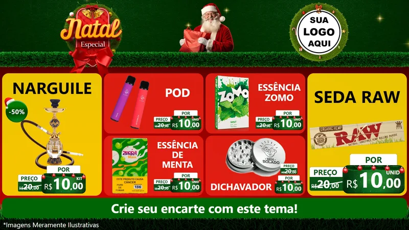 Modelo de TV para TV Horizontal com o tema Natal Especial para Tabacaria