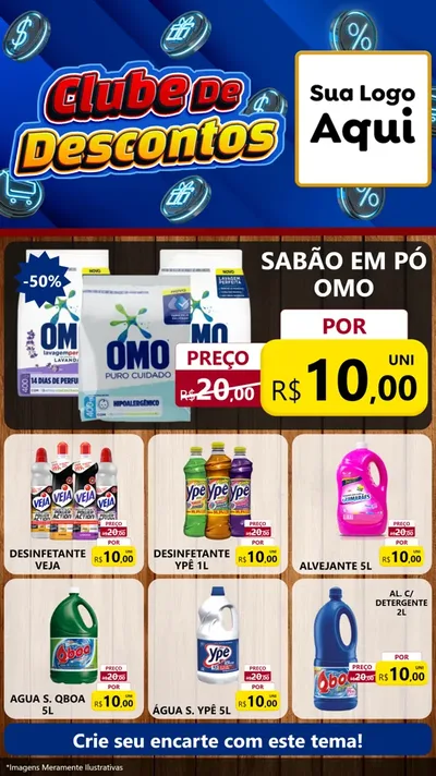 Modelo de Rede Social para Stories com o tema Clube de Descontos para Produtos de Limpeza