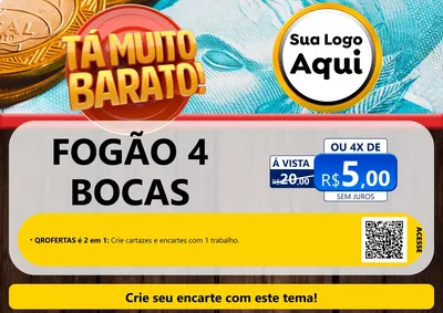 Modelo de Cartaz para Cartaz A4 Horizontal com o tema Está Muito Barato para Móveis e Eletro