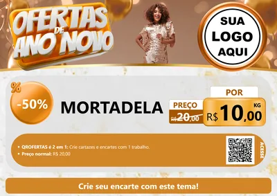 Modelo de Cartaz para Cartaz A4 Horizontal com o tema Ofertas de Ano Novo para Frios e Laticínios