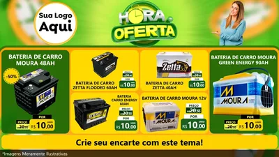 Modelo de TV para TV Horizontal com o tema Hora da Oferta para Baterias Elétricas