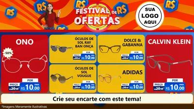 Modelo de TV para TV Horizontal com o tema Festival de Ofertas para Óticas