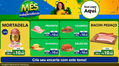 Modelo de TV para TV Horizontal com o tema Mês da Independência para Frios e Laticínios