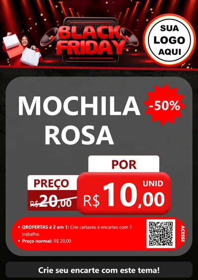 Modelo de Cartaz para Cartaz A4 Vertical com o tema Black Friday para Papelaria