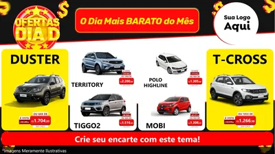 Modelo de TV para TV Horizontal com o tema Dia D para Concessionaria de Carros