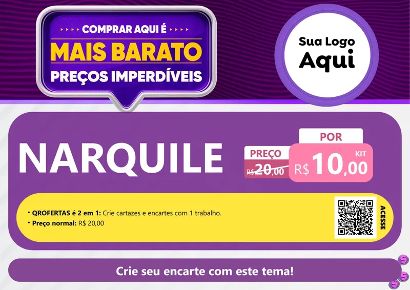 Modelo de Cartaz para Cartaz A4 Horizontal com o tema Mais Barato para Tabacaria