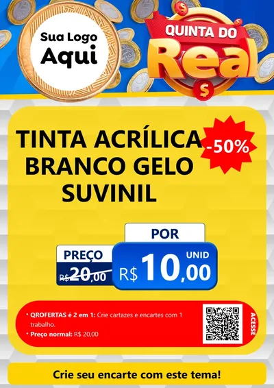 Modelo de Cartaz para Cartaz A4 Vertical com o tema Quinta do Real para Tintas e Ferramentas