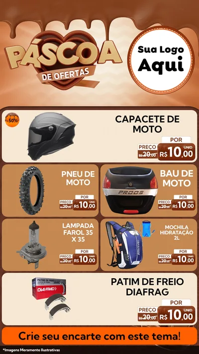 Modelo de TV para TV Vertical com o tema Páscoa de Ofertas para Moto peças