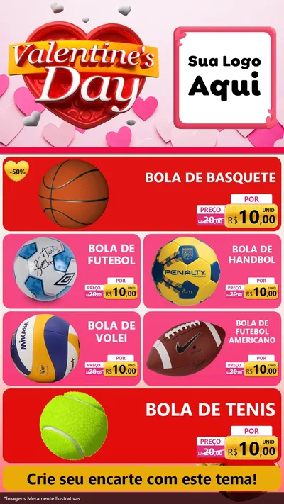 Modelo de TV para TV Vertical com o tema Valentine's Day para Artigos Esportivos