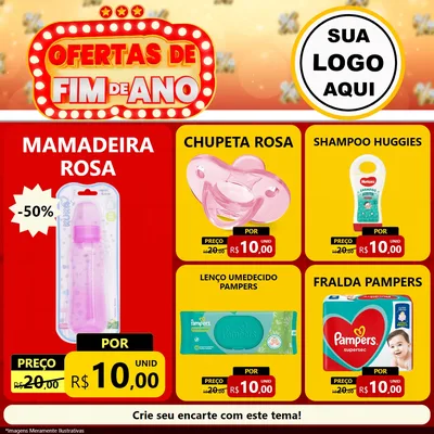 Modelo de Rede Social para Feed Facebook com o tema Ofertas de Fim de Ano para Bebês