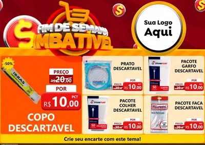 Modelo de Encarte para Encarte A4 Horizontal com o tema Fim de Semana Imbatível para Embalagens