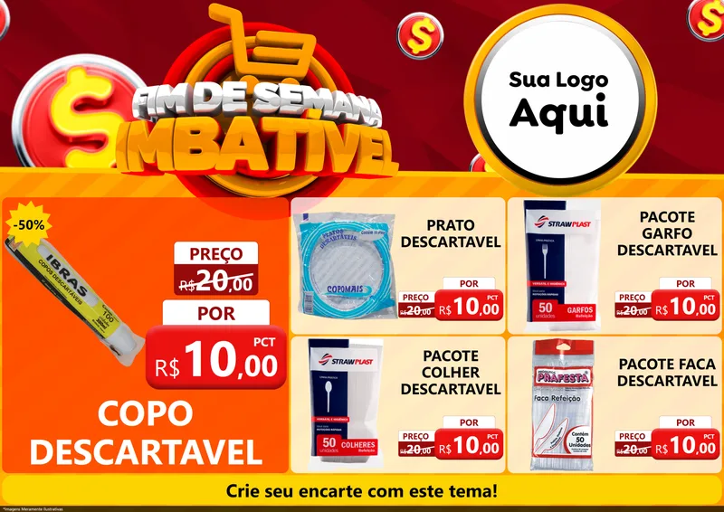 Modelo de Encarte para Encarte A4 Horizontal com o tema Fim de Semana Imbatível para Embalagens