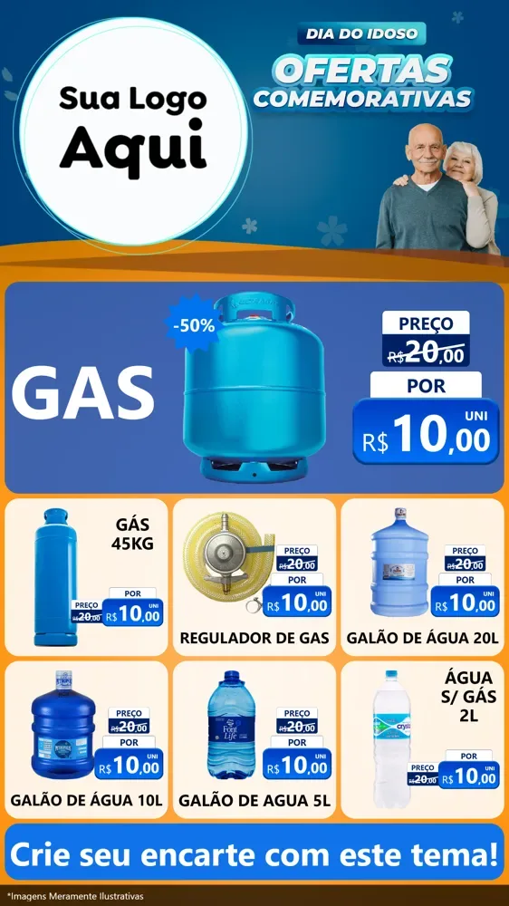Modelo de Rede Social para Stories com o tema Dia do Idoso para Água e gás