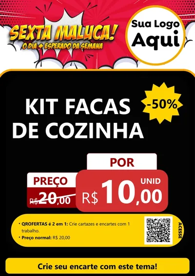 Modelo de Cartaz para Cartaz A4 Vertical com o tema Sexta Maluca! para Utilidades Domésticas