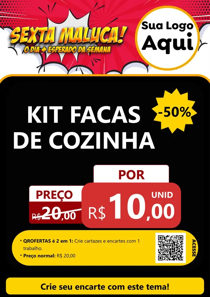 Modelo de Cartaz para Cartaz A4 Vertical com o tema Sexta Maluca! para Utilidades Domésticas