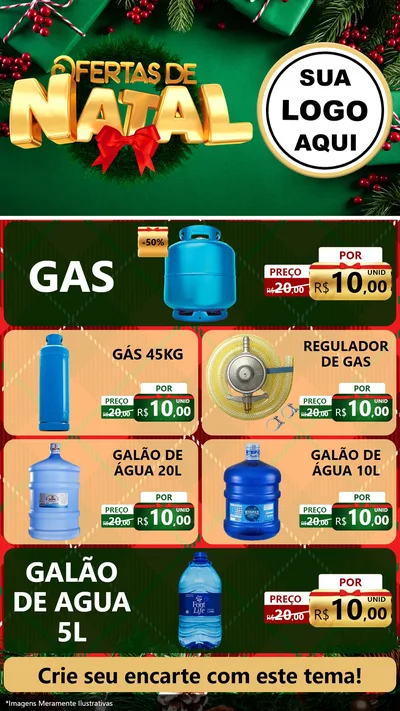 Modelo de TV para TV Vertical com o tema Ofertas de Natal para Água e gás