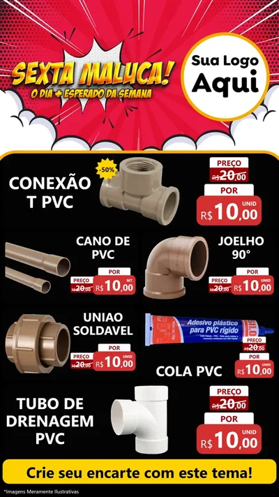 Modelo de TV para TV Vertical com o tema Sexta Maluca! para Tubos e conexões