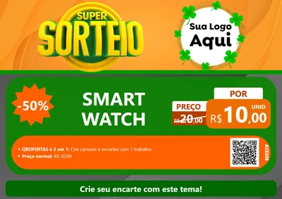 Modelo de Cartaz para Cartaz A4 Horizontal com o tema Super Sorteio para Informática