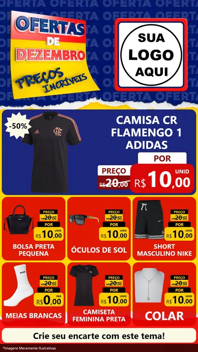 Modelo de Rede Social para Stories com o tema Ofertas de Dezembro - Preços Incríveis para Roupas e acessórios