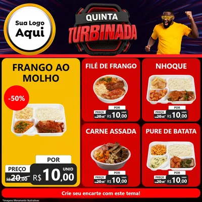 Modelo de Rede Social para Feed Facebook com o tema Quinta Turbinada para Restaurante