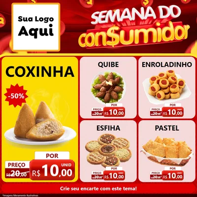 Modelo de Rede Social para Feed Facebook com o tema Semana do Consumidor para Salgadaria